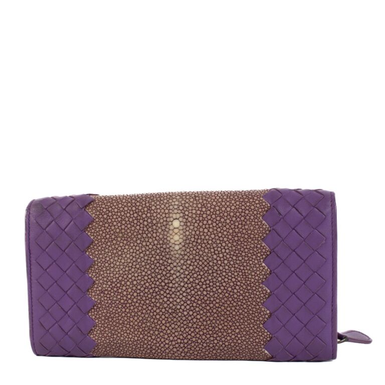 24PF new/BOTTEGA VENETA フラップウォレット Wallet Purple BOTTEGA VENETA Intrecciato Purple Long Wallet | eBay
