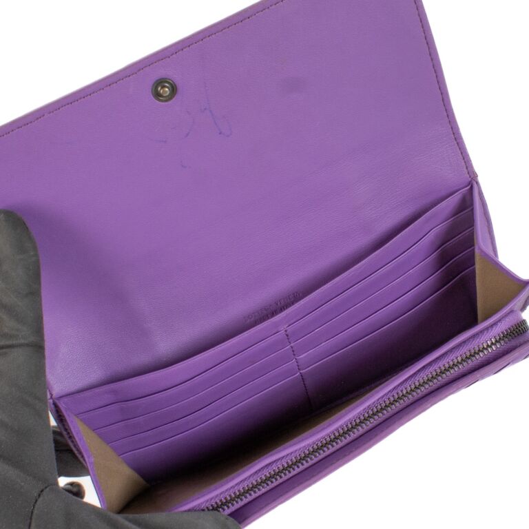 Bottega Veneta Purple Galuchat Wallet Labellov Buy and Sell Authentic Luxury