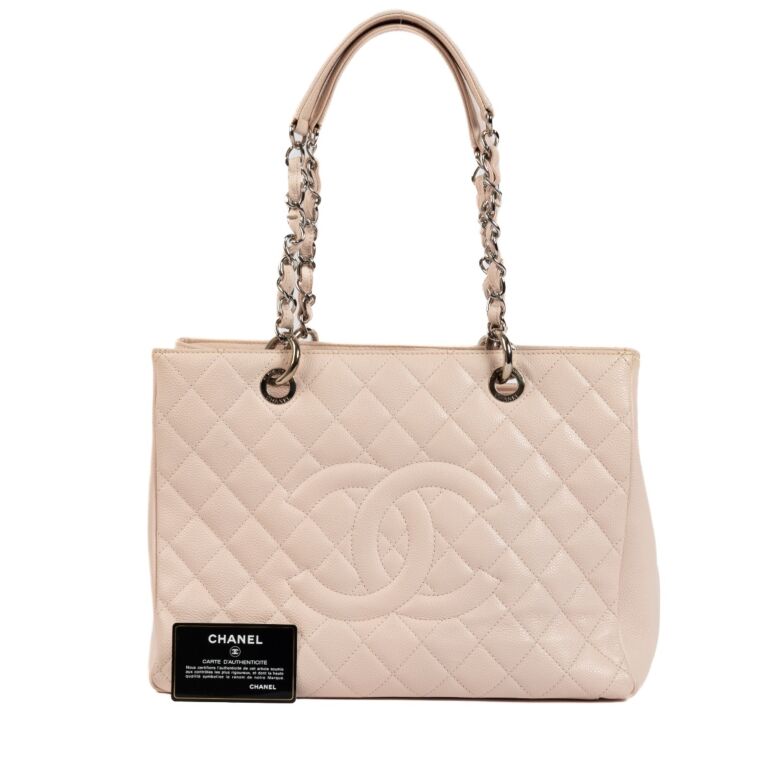 CHANEL Caviar Quilted Grand Shopping Tote GST Light Pink 916865