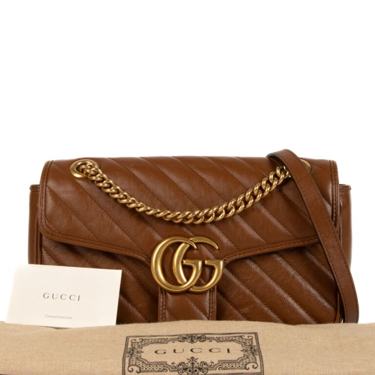 Gucci Brown Matelass Small GG Marmont Bag Labellov Buy and
