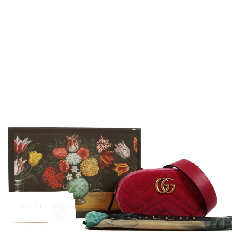 NEW Gucci Limited Edition Pink Velvet Belt Bag with Box at 1stDibs