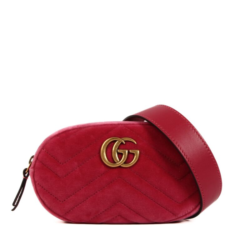 Gucci GG Marmont Matelass Pink Velvet Belt Bag Labellov Buy