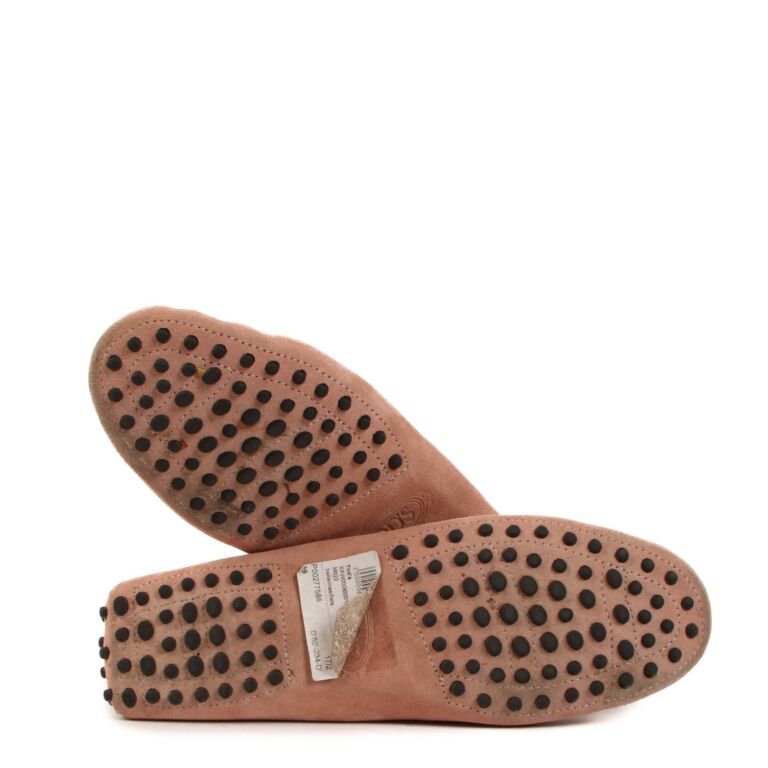 Tod's Pink Suede Mocassins Shoes - Size 39 ○ Labellov