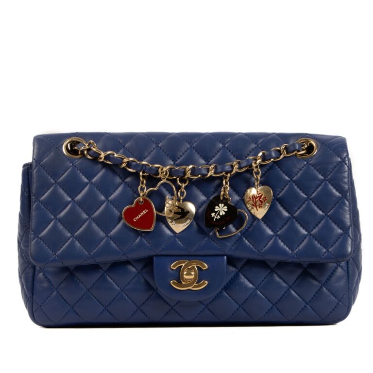 Chanel Blue Quilted Leather Limited Edition Valentine's Day Charm