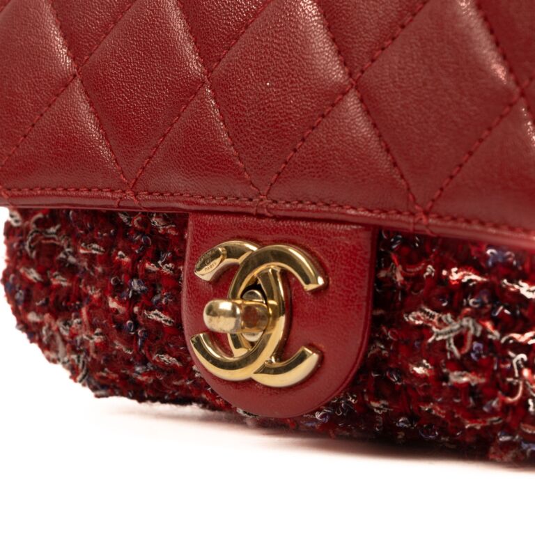 Chanel red tweed bag online