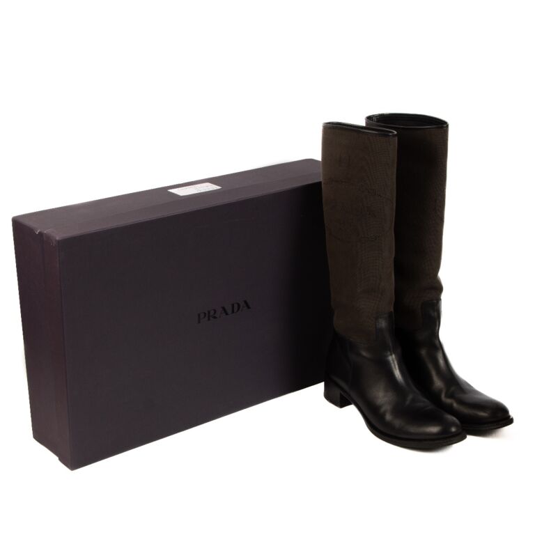 靴 prada enamel leather boots poinnteddo prada enamel leather boots poinnteddo Prada Brown Logo