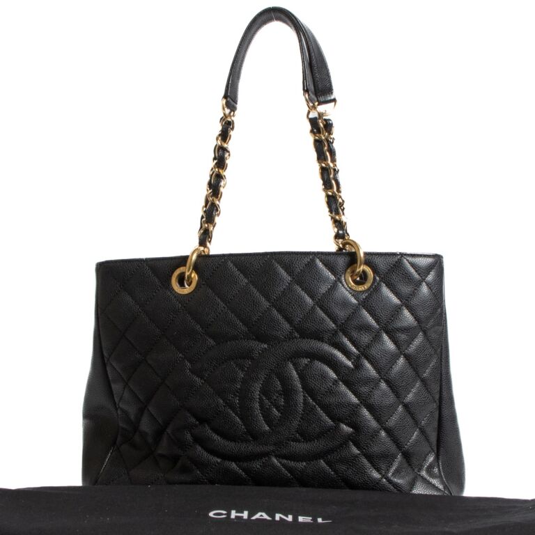 Chanel caviar quilted grand shopping shop tote gst black