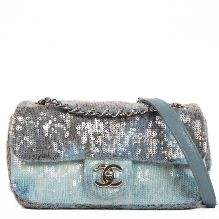 Chanel 18S Waterfall Sequin Small Classic Flap Bag Labellov