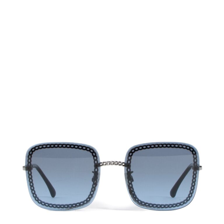 CHANEL Chain Square Sunglasses 4244 Blue 1285834