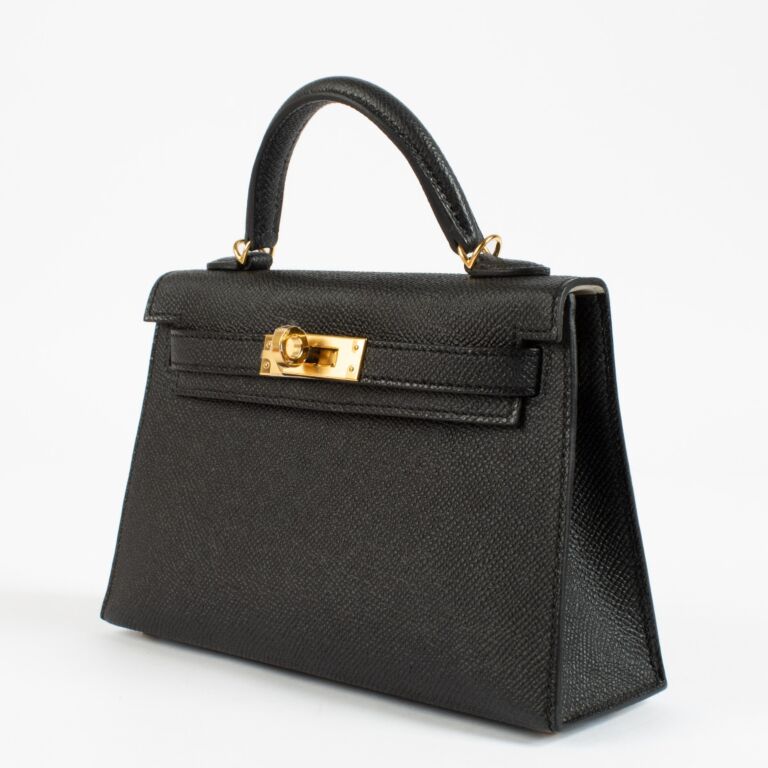 henry HIGH CLASS kelly 黒 ショルダーバッグ A LIMITED EDITION BLACK CALF BOX LEATHER CLOUTÉ MINI KELLY 20 II