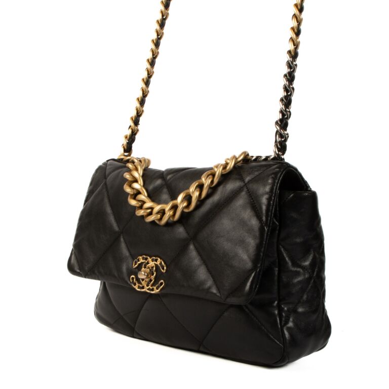 Chanel Black 19 Large Handbag Labellov Buy and Sell