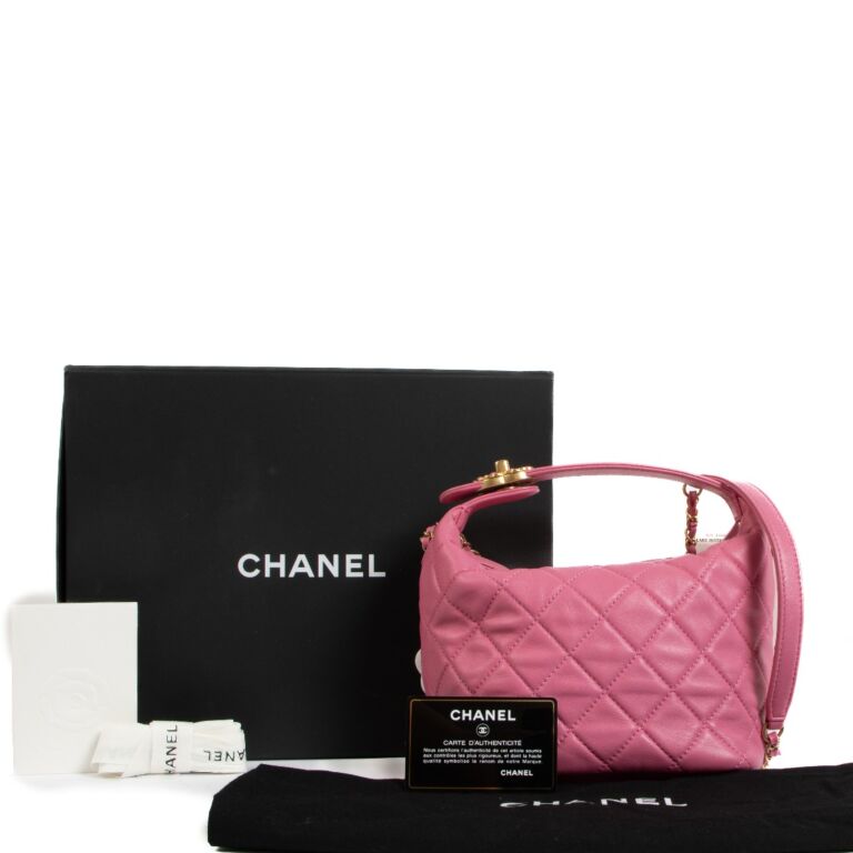 CHANEL Pink MINI VANITY CASE CROSS BODY BAG CLASSIC LAMBSKIN GOLD