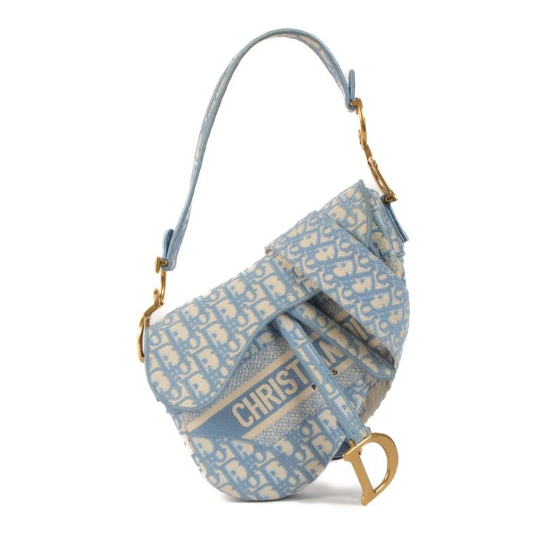 Christian dior blue saddle bag online