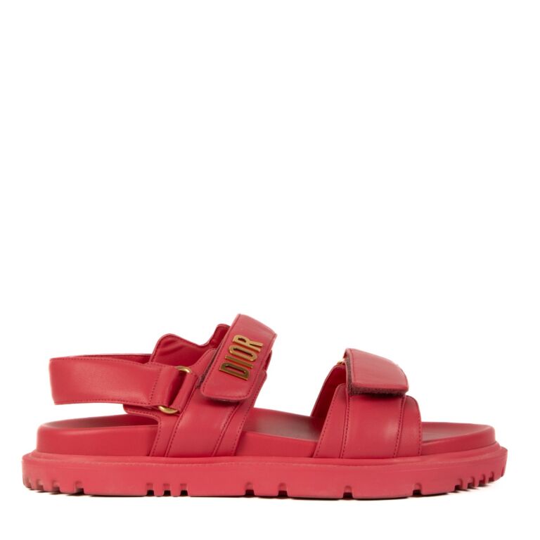 Christian Dior Raspberry Dioract Sandals Size 38 Labellov