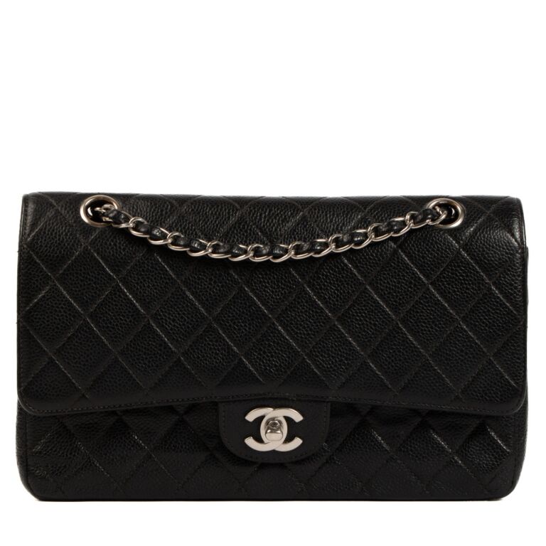 Chanel Black Caviar Leather Medium Classic Bag ○ Labellov ○ Buy