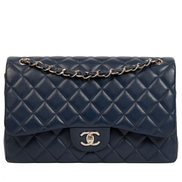 Chanel Navy Caviar Leather Large Classic Bag ○ Labellov ○ Buy and Sell  Authentic Luxury
