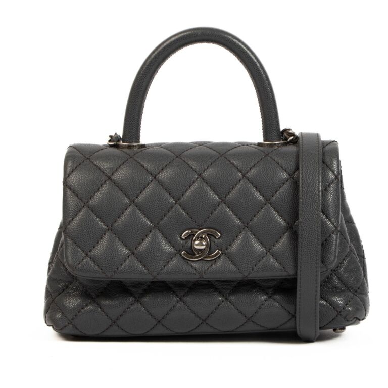 Chanel Grey Small Coco Top Handle Bag ○ Labellov ○ Buy and Sell