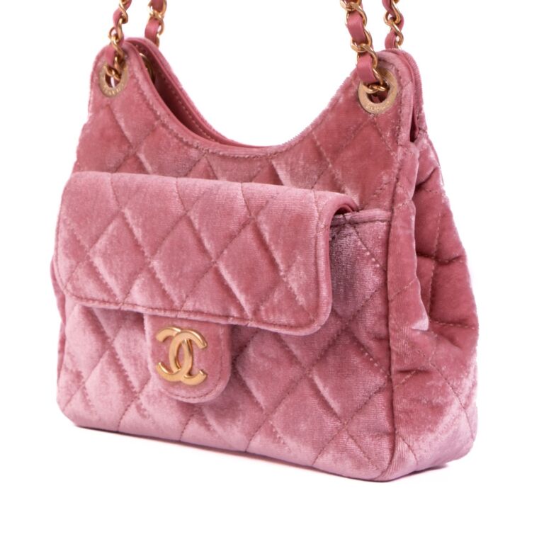 Pink velvet chanel hot sale bag