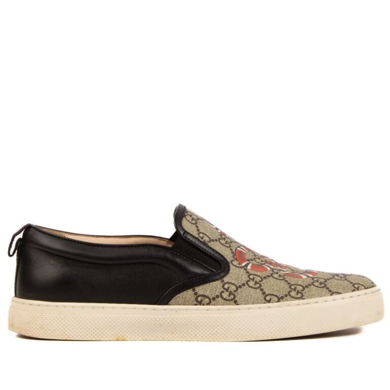 Gucci GG Supreme Snake Dublin Slip on Sneakers Size 42.5