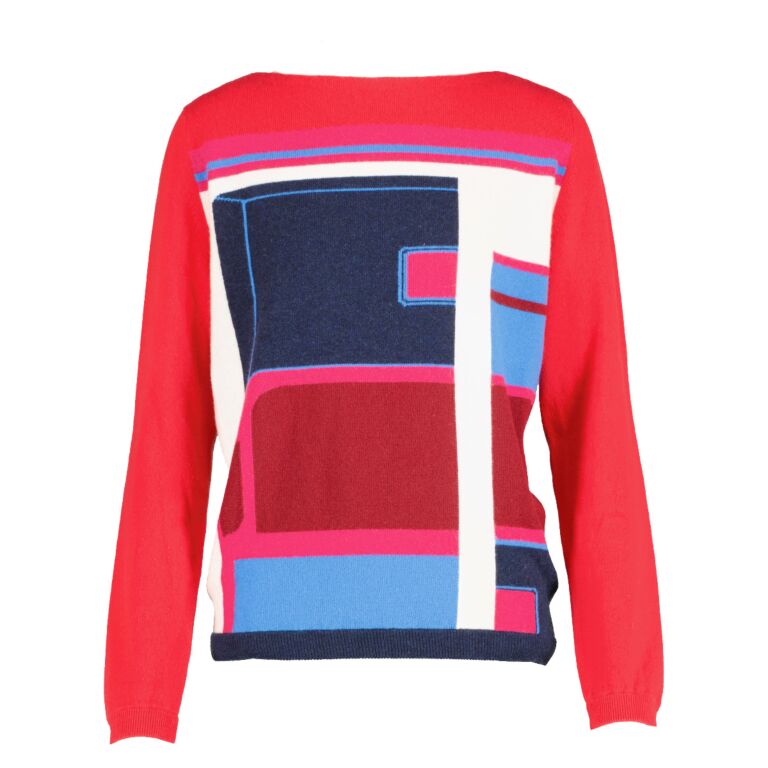 Herm s Multicolor Red Cashmere Sweater size 38 Labellov