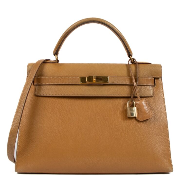Hermes Kelly 32 Natural Sable Ardennes GHW Labellov Buy and Sell Authentic Luxury