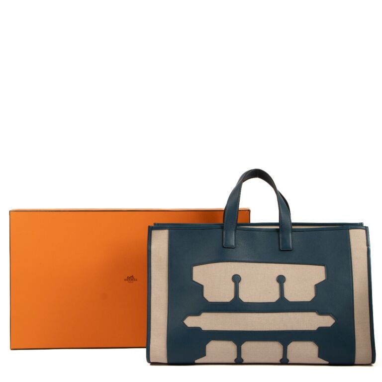Hermès Swift/Toile Petit H Skeleton Tote GM Bag ○ Labellov