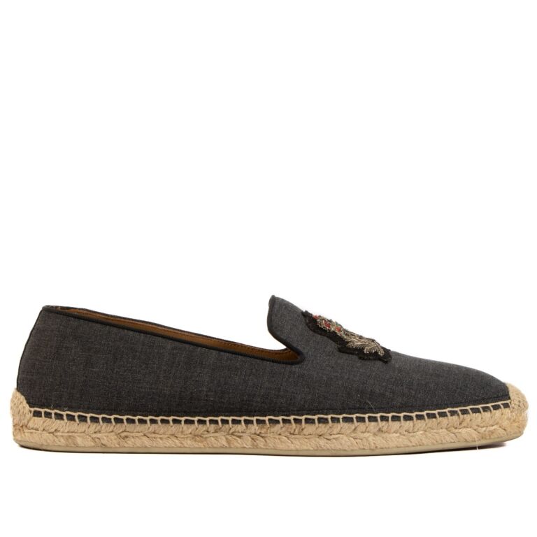 Christian Louboutin Grey Canvas Nanou Orlato Espadrilles Size 43