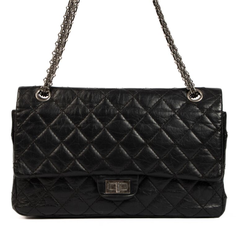 Chanel Black Aged Calfskin 2.55 Bag ○ Labellov ○ Buy and Sell