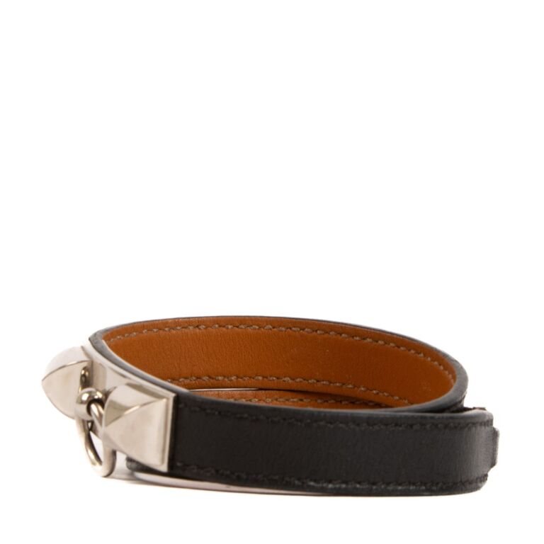 Herm s Black Rivale Double Tour Bracelet Size T3 Labellov
