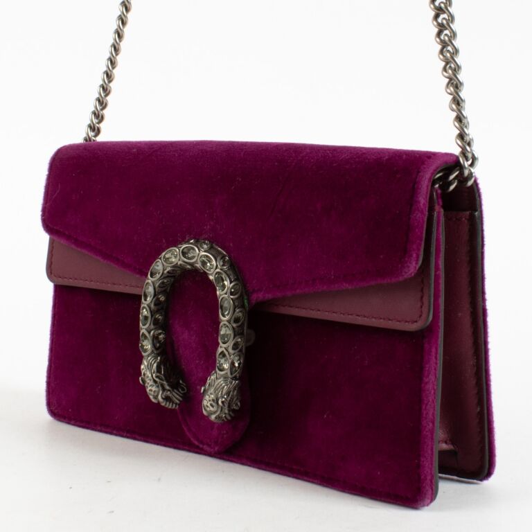 Gucci Purple Velvet Crystal Mini Dionysus Bag ○ Labellov ○ Buy