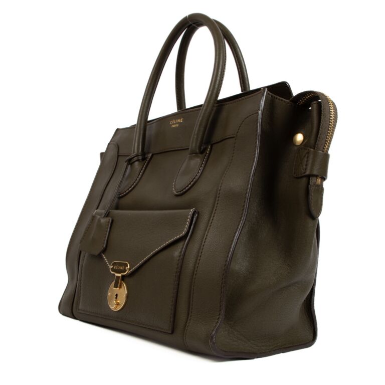 Celine Kaki Medium Envelope Luggage Phantom Bag Labellov Buy