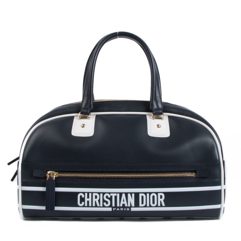 Christian Dior Blue Leather Vibe Bowling Bag Labellov Buy and Sell ...
