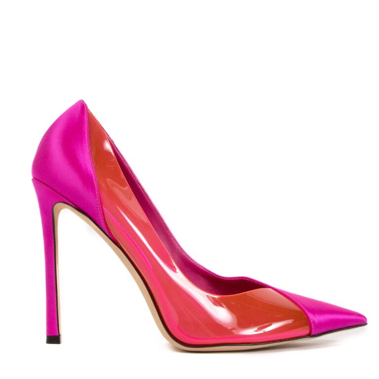 Jimmy Choo Pink Satin Cass 110 Pumps size 38.5 Labellov