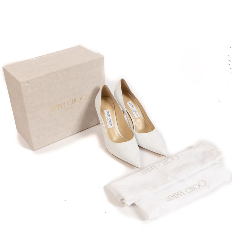 White glitter pumps discount