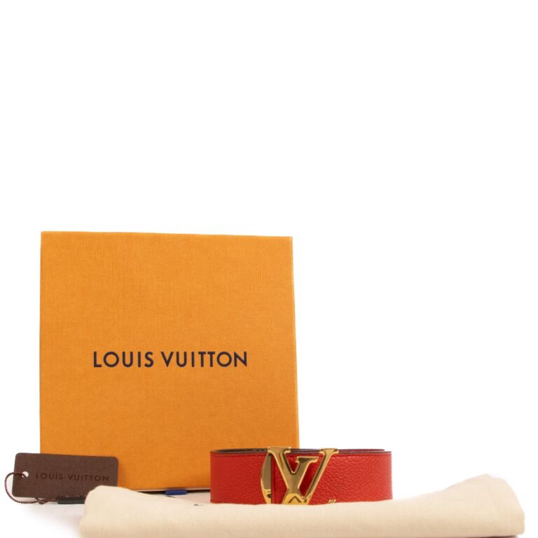 Louis Vuitton Red Monogram Canvas Iconic 25MM Reversible Belt