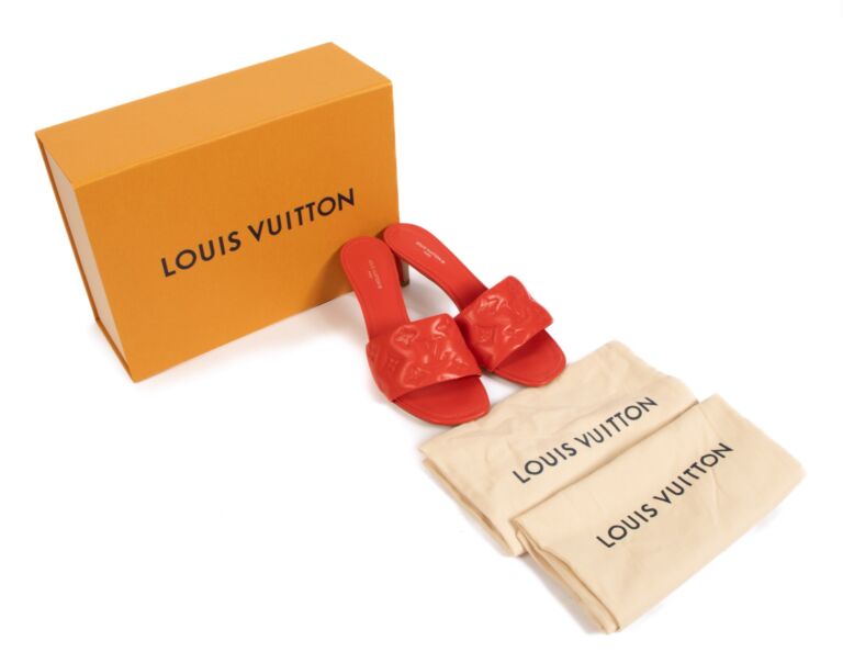 Louis Vuitton 赤 ミュール 36½ ルイヴィトン LOUIS VUITTON ミュール サンダル モノグラム