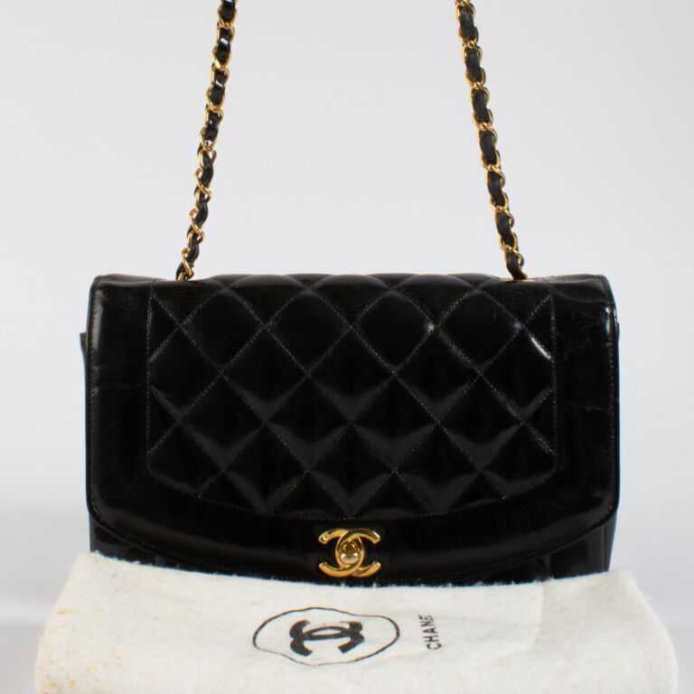 Chanel Black Patent Medium Diana Bag ○ Labellov ○ Buy and