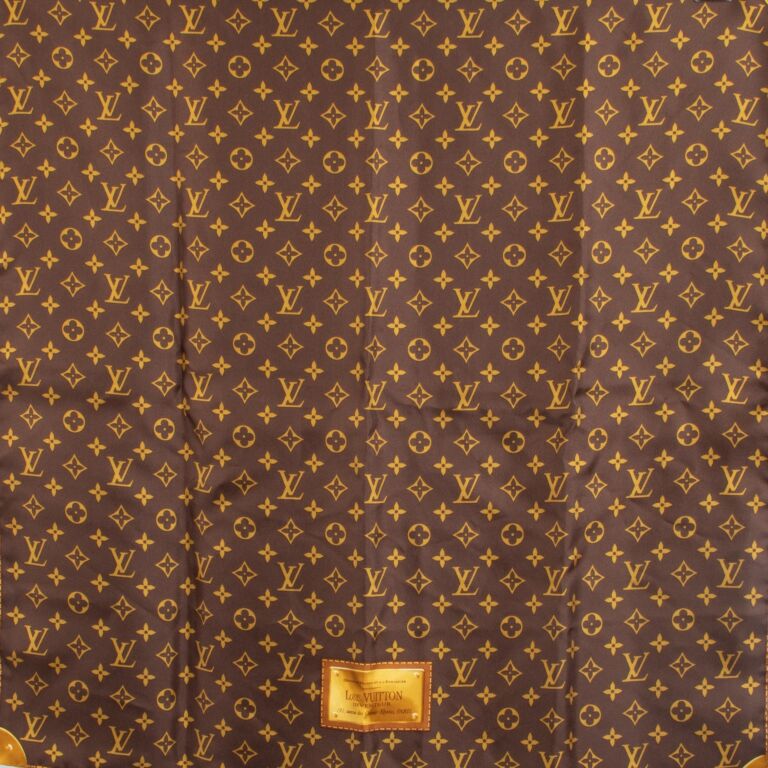 Louis Vuitton Brown Silk Scarf