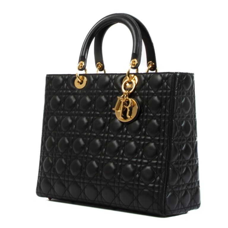Large lady store dior lambskin bag