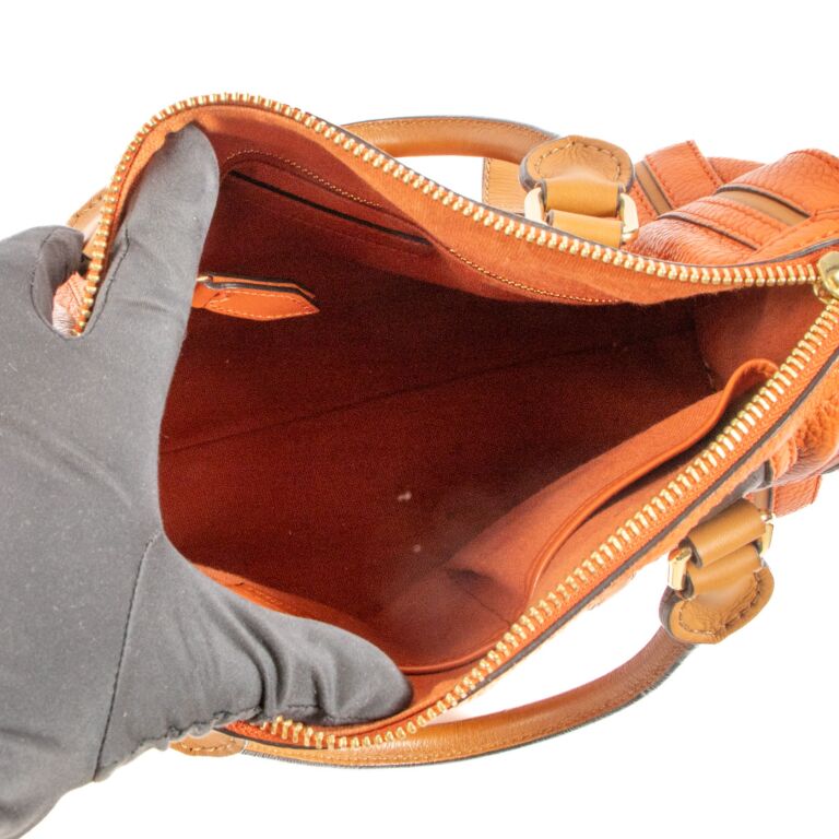 【値下げ】 Labellov ○ Bag Boston Leather Orange Burberry ○ and Buy バッグ