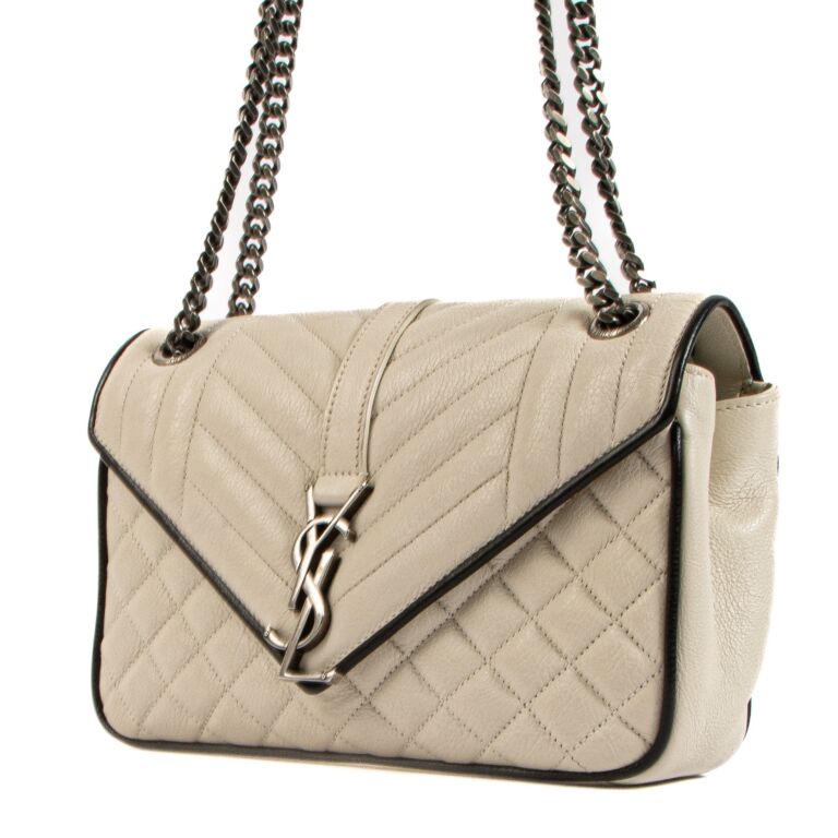 Saint Laurent Cream Medium Envelope Bag Labellov Buy and