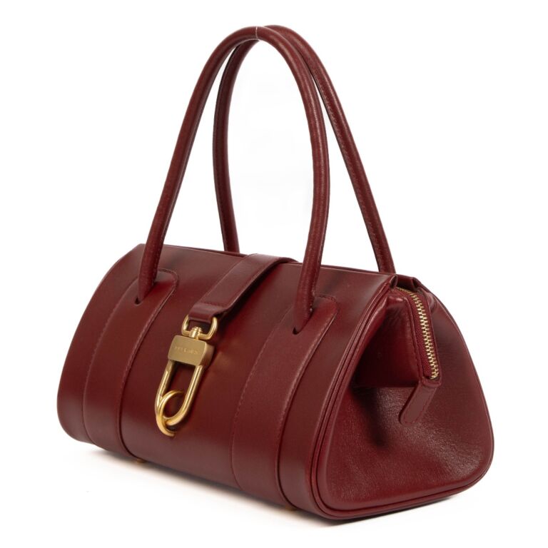 Delvaux Lisse Burgundy Jumping Le Georges PM Bag ○ Labellov