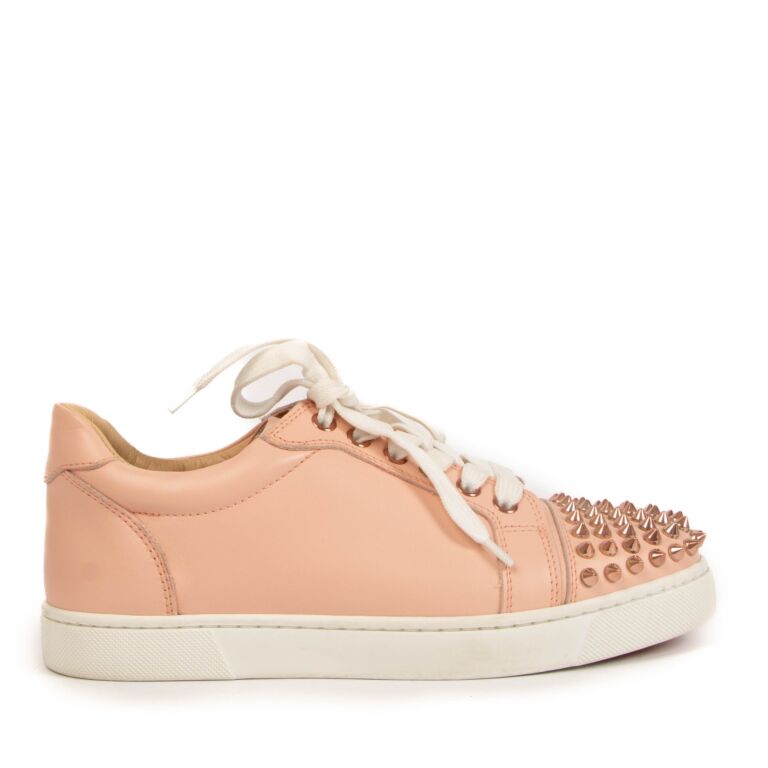 Christian Louboutin Pink Vieira Spikes Sneakers Labellov Buy and Sell Authentic Luxury