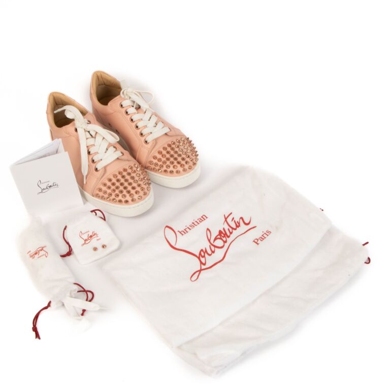 Christian Louboutin Pink Vieira Spikes Sneakers Labellov Buy and Sell Authentic Luxury
