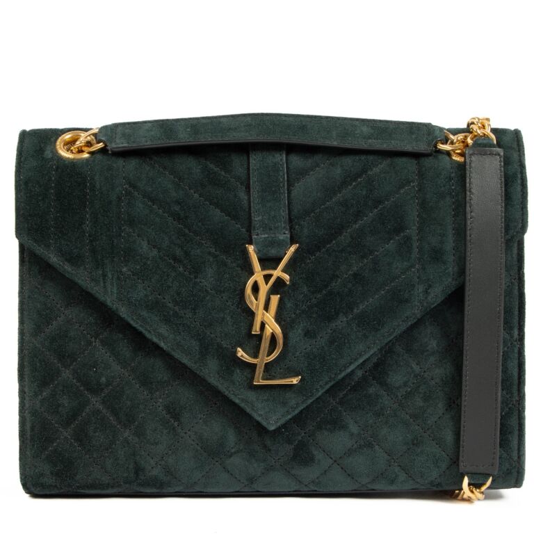 Ysl green discount suede bag