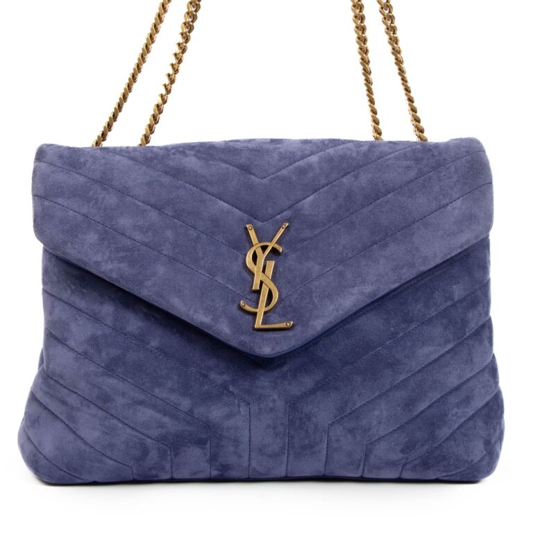 Saint Laurent Purple Suede Medium Loulou Crossbody Labellov Buy and Sell Authentic Luxury