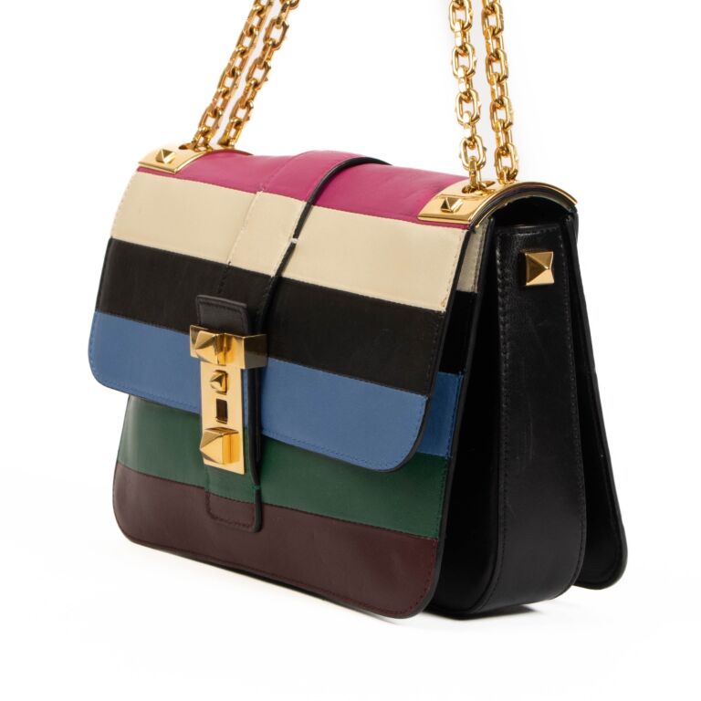 Valentino Garavani B Rockstud Striped Crossbody Bag
