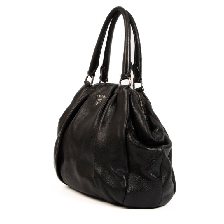 Black leather best sale prada purse