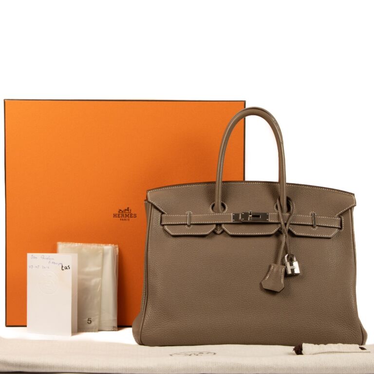 Hermes Kelly 35 Etoupe Togo Leather