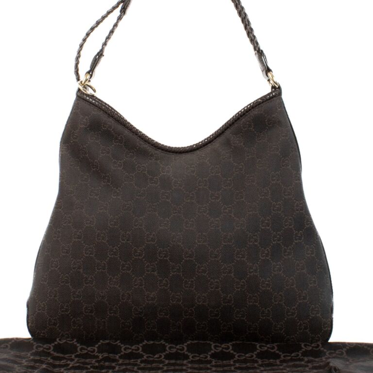 Gucci Brown Nylon GG Hobo Bag Labellov Buy and Sell Authentic Luxury